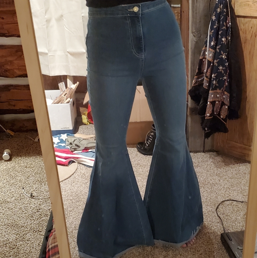 High waist hot mom flare bell bottom jeans